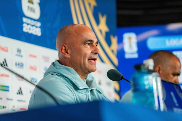 FIFA Fussball Weltmeisterschaft 2026, Gruppe K, Spiel 1, Portugal vs. DR Kongo, 17.06.2026 im NRG Stadium in Houton, Texas Pressekonferenz mit Bruno Fernandes und Roberto Martinez Copyright: xBahhoxKarax