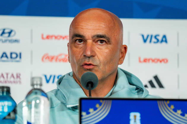 FIFA Fussball Weltmeisterschaft 2026, Gruppe K, Spiel 1, Portugal vs. DR Kongo, 17.06.2026 im NRG Stadium in Houton, Texas Pressekonferenz mit Bruno Fernandes und Roberto Martinez Copyright: xBahhoxKarax