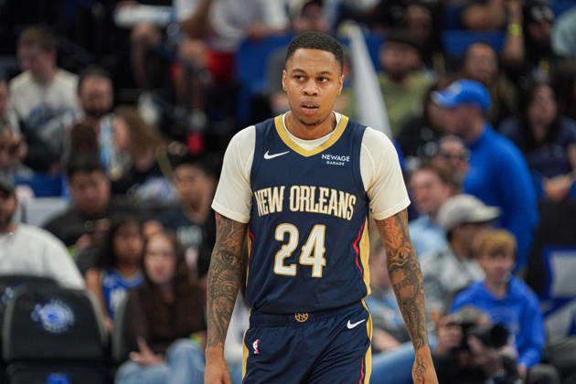 New Orleans Pelicans at Orlando Magic, Orlando, Florida, USA Orlando, Florida, USA, October 16, 2025, New Orleans Pelicans player Jordan Hawkins 24 at the Kia Center. Copyright: xMartyxJean-Louisx