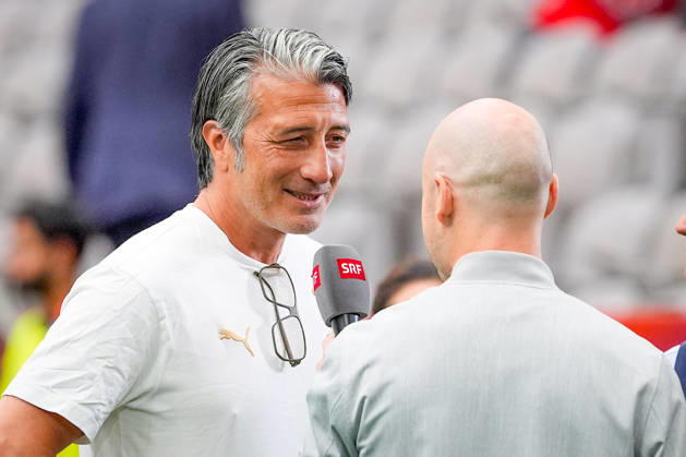 Kanada: Fußball FIFA Weltmeisterschaft 2026 Gruppenphase Schweiz vs Kanada BC Place Stadium (Vancouver, British Columbia): Murat Yakin (Trainer, Schweiz) TV Interview SRF Copyright: xJOERANxSTEINSIEKx