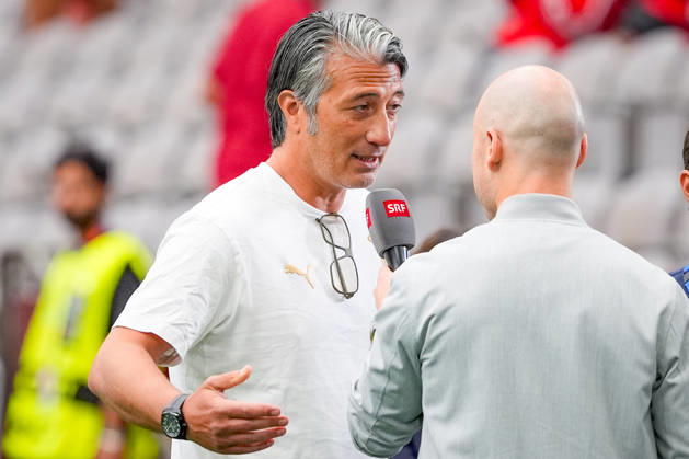 Kanada: Fußball FIFA Weltmeisterschaft 2026 Gruppenphase Schweiz vs Kanada BC Place Stadium (Vancouver, British Columbia): Murat Yakin (Trainer, Schweiz) TV Interview SRF Copyright: xJOERANxSTEINSIEKx
