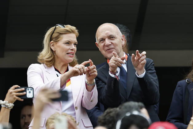 25.06.2026, Fussball, Herren, FIFA Weltmeisterschaft 2026, Vorrunde, Gruppe E, New York, Ecuador - Deutschland, Präsident Bernd Neuendorf (Deutscher Fußball-Bund), Bundestagspräsidentin von Deutschland Julia Klöckner New York MetLife Stadium New York Vereinigte Staaten von Amerika (US) Copyright: xSebastianxBachx