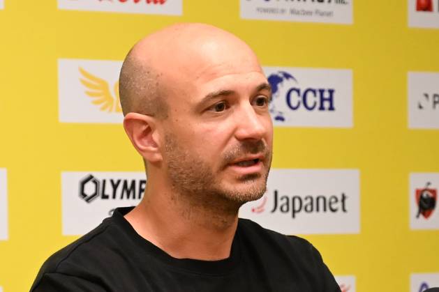 STVV s head coach Frederic De Meyer pictured during a press conference, PK, Pressekonferenz of Belgian first division soccer team Sint-Truiden VV, on Friday 26 June 2026 in Sint-Truiden, in preparation of the upcoming 2026-2027 Belgian first division soccer season. JILLxDELSAUX x179366812x