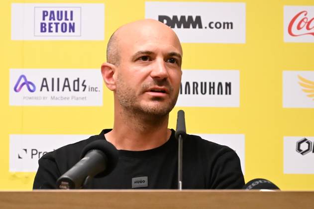 STVV s head coach Frederic De Meyer pictured during a press conference, PK, Pressekonferenz of Belgian first division soccer team Sint-Truiden VV, on Friday 26 June 2026 in Sint-Truiden, in preparation of the upcoming 2026-2027 Belgian first division soccer season. JILLxDELSAUX x179367537x
