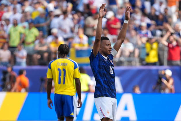 Kylian Mbappe of France celebrates a goal during a Round of 32 match at the 2026 FIFA World Cup, WM, Weltmeisterschaft, Fussball between France and Sweden at MetLife Stadium in New Jersey, United States, 30 June 2026. FIFA World Cup 2026 - Round of 32 - France vs Sweden ACHTUNG: NUR REDAKTIONELLE NUTZUNG Copyright: xÁngelxColmenaresx GR2125 20260630-55020759129_1 FIFA World Cup 2026 - Round of 32 - France vs Sweden !ACHTUNG: NUR REDAKTIONELLE NUTZUNG! Copyright: xIMAGO ÁngelxColmenaresx imago images 0860443011 0860443011st