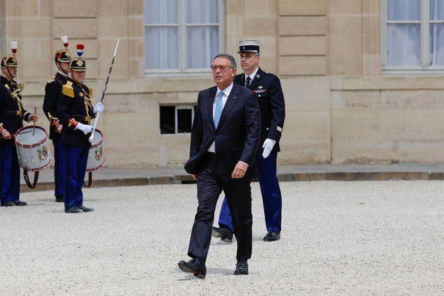 French President Emmanuel Macron welcomes Portuguese President Antonio Jose Seguro. President Antonio Jose Seguro walk on their way to meet French President Emmanuel Macron at the Elysee Palace in Paris, France, July 1, 2026 Copyright: HMBxMedia xAntonioxBorga