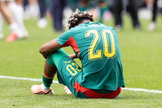 July 1, 2026, Seattle, Washington, USA: Senegal forward Ibrahim Mbaye (20) sits on field after a game loss at the end of the game Belgium national team, Nationalteam vs Senegal National Team for the FIFA World Cup, WM, Weltmeisterschaft, Fussball match, for the Round of 32 at Seattle Stadium. Seattle USA - ZUMAl181 20260701_zsp_l181_125 Copyright: xMelissaxLevinx