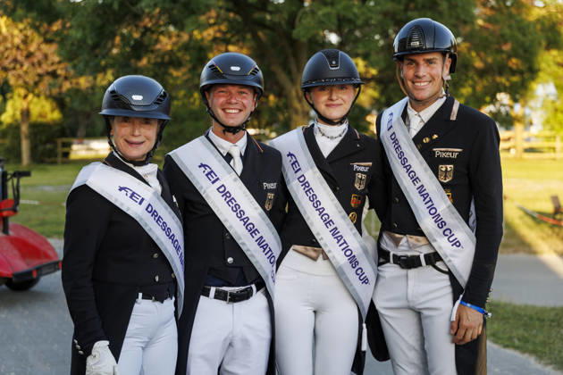Sport Bilder des Tages HAGEN a.T.W. - CDIO Nations Cup 2026, HAGEN a.T.W. - CDIO Nations Cup 2026 Covalliero Dressage Days 2026 Team Germany WANDRES Frederic (GER), WERTH Isabell (GER), ROTHENBERGER Semmieke (GER), NETZ Raphael (GER) Impression am Rande CDIO Nations Cup Nationen Preis - Grand Prix de Dressage Meggle Prize Hagen a.T.W., Hof Kasselmann 03. July 2026 -