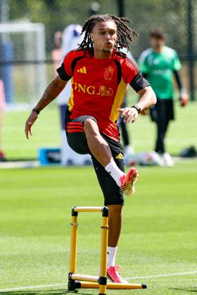 Belgium s Diego Da Silva Moreira pictured during a training session of Belgian national soccer team Red Devils, on Friday 03 July 2026 in their base camp, home of the Seattle Sounders, Renton, Seattle, USA. The Rode Duivels - Diables Rouges qualified for the knockout stage of the 2026 FIFA World Cup, WM, Weltmeisterschaft, Fussball where they ll meet USA in the round of 16 on July 7th. BRUNOxFAHY  x180295659x
