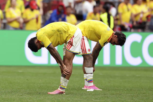 Sport Bilder des Tages #2 (260708) -- VANCOUVER, July 8, 2026 -- Players of Colombia look dejected after the penalty shootout of the round of 16 match between Switzerland and Colombia at the 2026 FIFA World Cup, WM, Weltmeisterschaft, Fussball at BC Place Vancouver in Vancouver, Canada, on July 7, 2026. (Photo by Xinhua) (SP)CANADA-VANCOUVER-FOOTBALL-FIFA WORLD CUP-ROUND OF 16-SUI VS COL ZouxZheng 