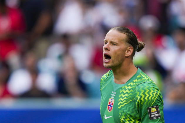 2026 FIFA World Cup: Norway vs. England, Miami Gardens, Florida, USA 20260711 Norway’s goalkeeper Orjan Haskjold Nyland during the quarterfinal match of the 2026 FIFA World Cup between Norway and England at Miami Stadium. Photo: Fredrik Varfjell, NTB, Miami Gardens, Florida, USA. EDITORIAL USE ONLY. RESTRICTED USE FOR BETTING COMPANIES  Copyright: xFredrikxVarfjellx xNTBx
