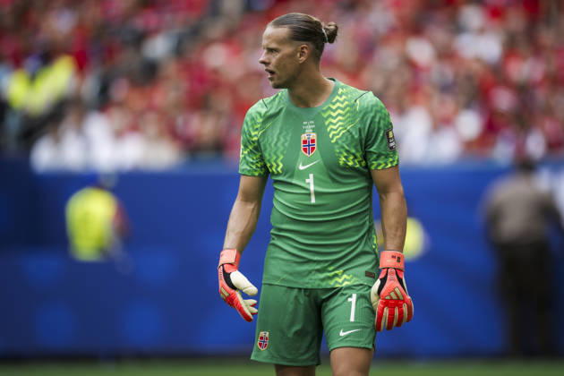 Norway v England - FIFA World Cup, WM, Weltmeisterschaft, Fussball 2026 Orjan Nyland of Norway looks on during the FIFA World Cup 2026 quarter final football match between Norway and England. England won 2-1 over Norway after extra time. Miami Gardens United States Copyright: xNicolòxCampox