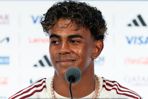 July 13, 2026, Arlington, Texas, USA: Spain forward LAMINE YAMAL speaks during a press conference, PK, Pressekonferenz prior to a 2026 FIFA World Cup, WM, Weltmeisterschaft, Fussball semifinal match between France and Spain at Dallas Stadium in Arlington, Texas. Arlington USA - ZUMAh193 20260713_zsp_h193_019 Copyright: xDanielxMcGregor-Huyerx