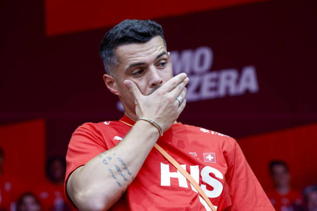 Granit Xhaka , Schweiz, Schweizer Nationalteam Empfang Zürich, WM-Rückkehr der Schweizer Nati, Empfang nach der WM 2026, 2026, 14.07.2026, Turbinenplatz, Zürich, Schweiz Zürich Turbinenplatz Schweiz Copyright: xGrantxHubbsx
