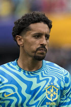 Brazil v Norway: Round of 16 - FIFA World Cup, WM, Weltmeisterschaft, Fussball 2026 New Jersey, United States - 5 July: Marquinhos of Brazil looks on prior to the during the FIFA World Cup 2026 Round Of 16 match between Brazil and Norway at New York New Jersey Stadium on July 5, 2026 in East Rutherford, United States East Rutherford New York New Jersey Stadium New Jersey United States Copyright: xLatinxSportxImagesx