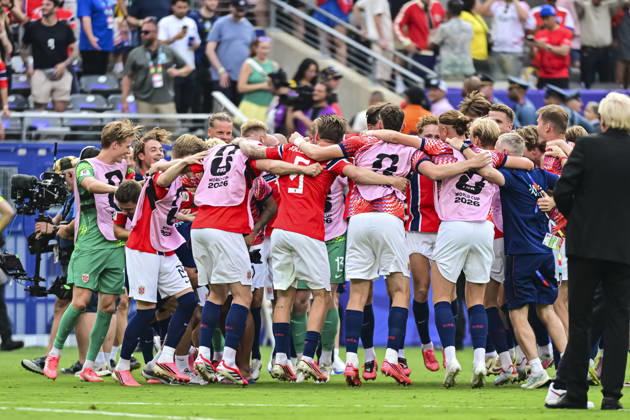 Brazil v Norway: Round of 16 - FIFA World Cup, WM, Weltmeisterschaft, Fussball 2026 New Jersey, United States - 5 July: Norway players celebrate after winning the during the FIFA World Cup 2026 Round Of 16 match between Brazil and Norway at New York New Jersey Stadium on July 5, 2026 in East Rutherford, United States East Rutherford New York New Jersey Stadium New Jersey United States Copyright: xLatinxSportxImagesx