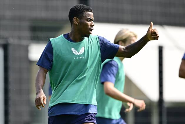 Club Brugge training camp - media activities 23 07 2026 RENNES, FRANCE - July 23 : Onyedika Nwadike Raphael midfielder of Club Brugge pictured during a training session on July 23, 2026 in Rennes, France, 23 07 2026 Rennes France  Copyright: xJanxDexMeuleneirx