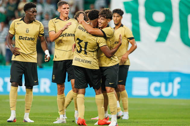 Rafael Nel seen celebrating after a goal during Club Friendly Games between teams of Sporting CP and AS Monaco Estadio Jose Alvalade (Luis Loureiro Ball Raw Images PT) Lisboa Estadio Jose Alvalade Portugal Copyright: xLuisxLoureirox LLOR2465
