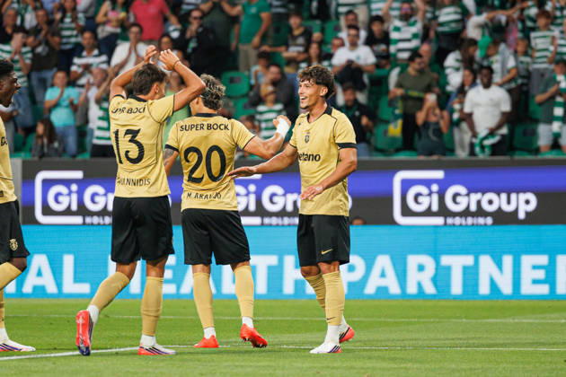 Rafael Nel seen celebrating after a goal during Club Friendly Games between teams of Sporting CP and AS Monaco Estadio Jose Alvalade (Luis Loureiro Ball Raw Images PT) Lisboa Estadio Jose Alvalade Portugal Copyright: xLuisxLoureirox LLOU8887