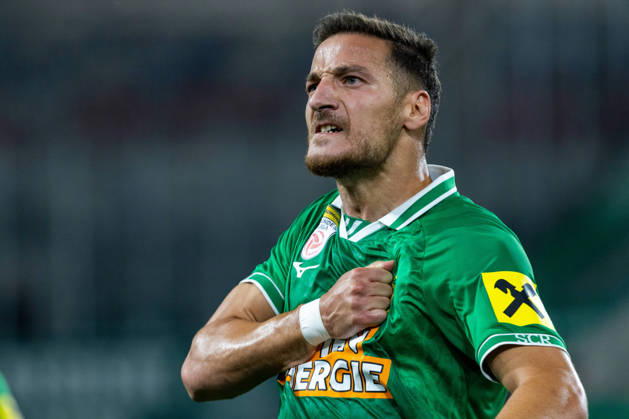 SOCCER - UEFA ECL, Rapid vs Coloma VIENNA,AUSTRIA,29.JUL.26 - SOCCER - UEFA Conference League, qualification, SK Rapid Wien vs FC Santa Coloma. Image shows the rejoicing of Ercan Kara (Rapid). GEPAxpictures xPhilippxBrem
