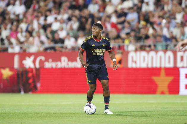Girona FC Vs Arsenal FC - 49th Trofeu Costa Daurada Ethan Nwaneri of Arsenal FC controls the ball during the 49th Trofeu Costa Daurada friendly match between Girona FC and Arsenal FC at Estadi Montilivi, on August 1, 2026. Girona Spain  Copyright: xGongorax originalFilename:bonilla-gironafc260801_nphRl.jpg
