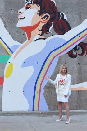 Nadia Comaneci Marks 50th Anniversary Of Montreal Olympics Former Romanian Olympic gymnast Nadia Comaneci poses in front of a mural depicting her 14-year-old self, created to commemorate the 50th anniversary of the 1976 Montreal Summer Olympic Games, Olympische Spiele, Olympia, OS on August 01, 2026, in Montreal, Canada. (Photo by Horacio Zamora Eyepix Group) Copyright: xHoracioxZamorax xEyepixxGroupx HZ_01082026_193678