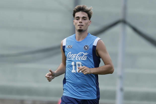 SSC Napoli preseason 2026-27 in Castel Di Sangro Napoli s Spanish defender Miguel Gutierrez during SSC Napoli s 2026-27 preseason training camp in Castel Di Sangro, Abruzzo, Italy. August, 02, 2026. _BPH2908 Copyright: xAntonioxBalascox