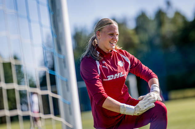 Leipzigs Mirja Kropp beim Training. Trainingslager RB Leipzig Frauen. 24. Juli 2026: Rieden, Hotel Gut Matheshof. Trainingslager RB Leipzig Frauen
