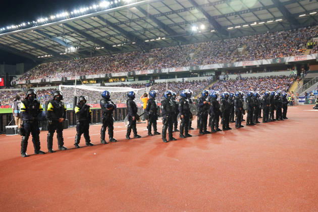 Supertaça Portugal Estadio Cidade de Coimbra, August 01, 2026, Coimbra v.l. Police in the stadium Coimbra Estádio Cidade de Coimbra Coimbra Portugal Copyright: xFernandoxSoaresx