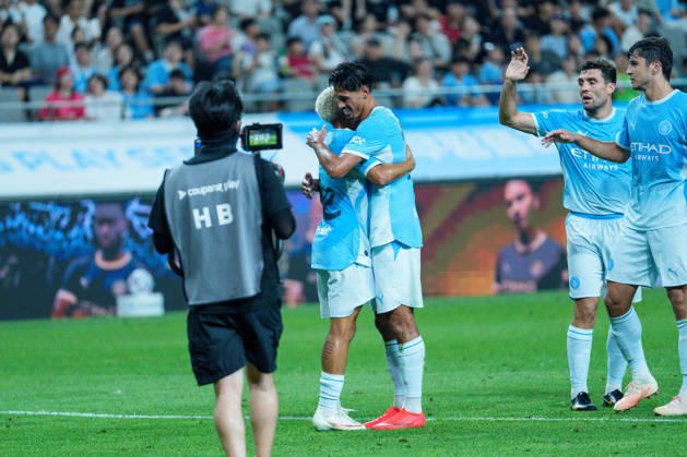 2026 2026 Coupang Play Series football match ( Team K League vs Manchester City FC - 2026 08 05 ) SEOUL, SOUTH KOREA, AUGUST 05: Vitor Reis of Manchester City celebrates his goal during the 2026 Coupang Play Series football match match between Team K League and Manchester City FC at the Seoul World Cup Stadium in Seoul, South Korea, on August 05, 2026. Seoul Seoul World Cup Stadium South Korea 8283_287507 Copyright: xStevexChoxKyewoong PentaxPressx
