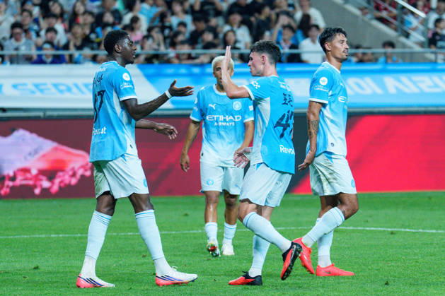 2026 2026 Coupang Play Series football match ( Team K League vs Manchester City FC - 2026 08 05 ) SEOUL, SOUTH KOREA, AUGUST 05: Divin Mubama of Manchester City celebrates his goal during the 2026 Coupang Play Series football match match between Team K League and Manchester City FC at the Seoul World Cup Stadium in Seoul, South Korea, on August 05, 2026. Seoul Seoul World Cup Stadium South Korea 8283_287512 Copyright: xStevexChoxKyewoong PentaxPressx