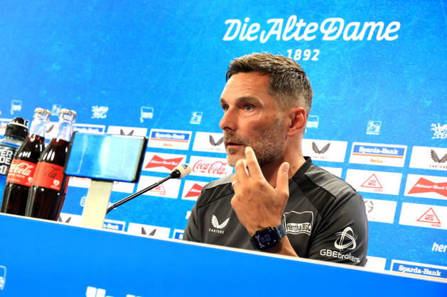 05.08.2026, DEU GER, Fussball , 2.Fussballbundesliga, Saison 2026 2027), Sportforum, Hertha BSC, Pressekonferenz Cheftrainer Stefan Leitl (Hertha BSC Berlin) 2. Liga: DFB DFL regulations prohibit any use of photographs as image sequences and or quasi-video) Berlin Sportforum Berlin Deutschland Copyright: xNordphotox xEnglerx