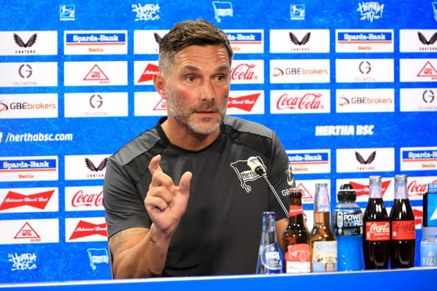 05.08.2026, DEU GER, Fussball , 2.Fussballbundesliga, Saison 2026 2027), Sportforum, Hertha BSC, Pressekonferenz Cheftrainer Stefan Leitl (Hertha BSC Berlin) 2. Liga: DFB DFL regulations prohibit any use of photographs as image sequences and or quasi-video) Berlin Sportforum Berlin Deutschland Copyright: xNordphotox xEnglerx