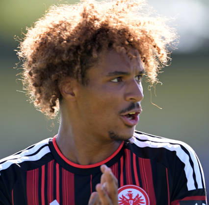 Jean-Matteo Bahoya fotografiert beim Fußball Test Spiel Eintracht Frankfurt gegen Hull City am 8.8.2026 in Frankfurt. (DFL DFB REGULATIONS PROHIBIT ANY USE OF PHOTOGRAPHS as IMAGE SEQUENCES and or QUASI-VIDEO)