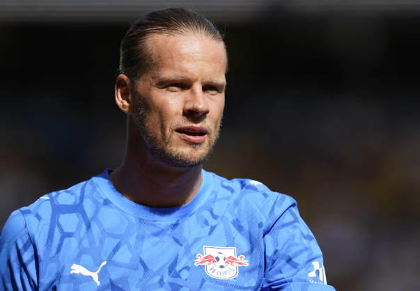 Leeds, England, 8th August 2026. Orjan Nyland of RB Leipzig during the Leeds United vs RB Leipzig Pre Season Friendly match at Elland Road, Leeds. Picture credit should read: Andrew Yates Sportimage EDITORIAL USE ONLY. No use with unauthorised audio, video, data, fixture lists, club league logos or live services. Online in-match use limited to 120 images, no video emulation. No use in betting, games or single club league player publications. SPI_094_AY_LEEDS_LEIPZIG SPI-4898-0111