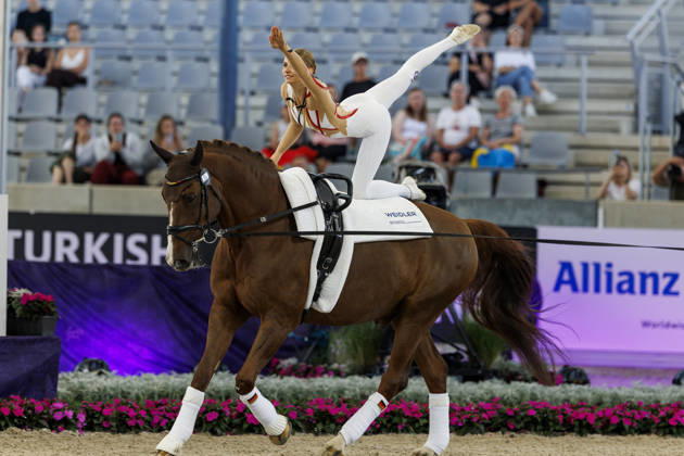 AACHEN - FEI World Championships 2026, AACHEN - FEI World Championships 2026 MEYER Kathrin (GER), Captain Claus OLD FEI Vaulting World Championship, WM, Weltmeisterschaft Individual Female Aachen, Reitstadion Soers 13. August 2026 -