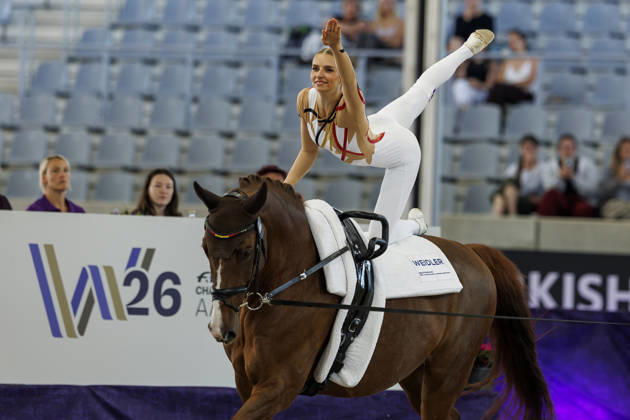 AACHEN - FEI World Championships 2026, AACHEN - FEI World Championships 2026 MEYER Kathrin (GER), Captain Claus OLD FEI Vaulting World Championship, WM, Weltmeisterschaft Individual Female Aachen, Reitstadion Soers 13. August 2026 -