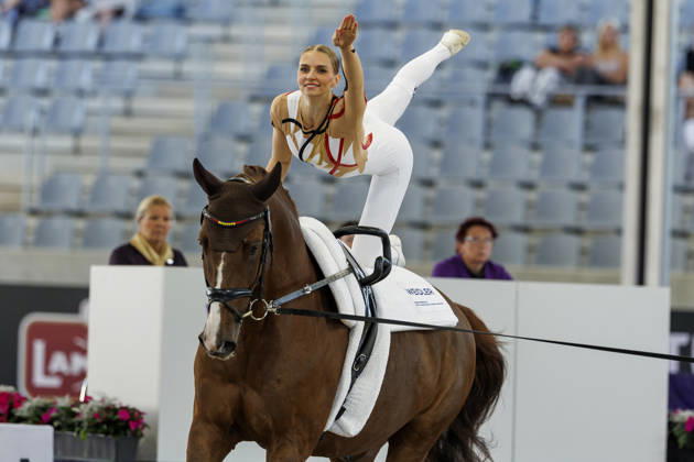 AACHEN - FEI World Championships 2026, AACHEN - FEI World Championships 2026 MEYER Kathrin (GER), Captain Claus OLD FEI Vaulting World Championship, WM, Weltmeisterschaft Individual Female Aachen, Reitstadion Soers 13. August 2026 -