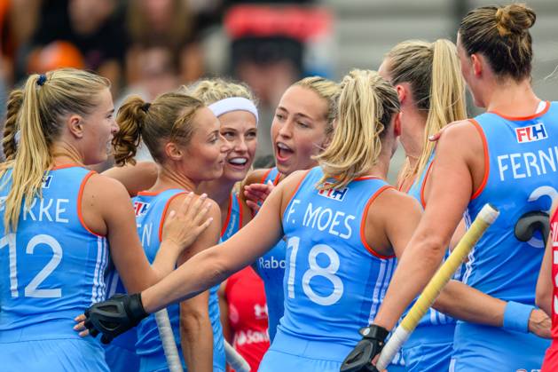 AMSTELVEEN, 15-08-2026, Wagener Stadion, FIH Hockey World Cup 2026 Women, 2026. Marijn Veen scores and celebrates during the game Netherlands - Chile (women). Netherlands - Chile (women)  x205735252x Copyright: