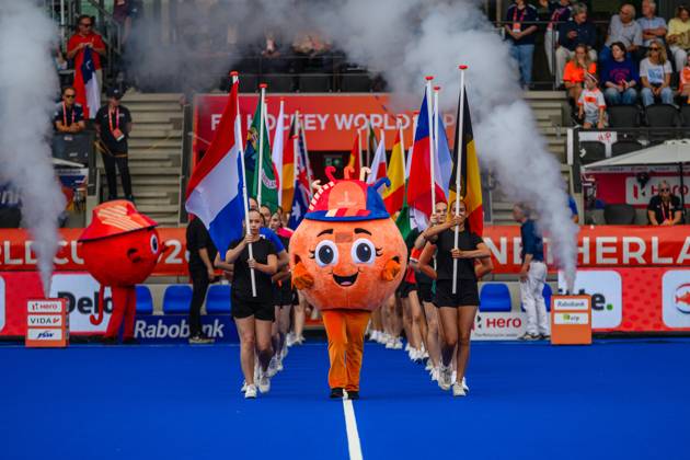 AMSTELVEEN, 15-08-2026, Wagener Stadion, FIH Hockey World Cup 2026 Women, 2026. Pictures from the Openingsceremony before the game Netherlands - Chile (women). Netherlands - Chile (women) x205739958x Copyright: