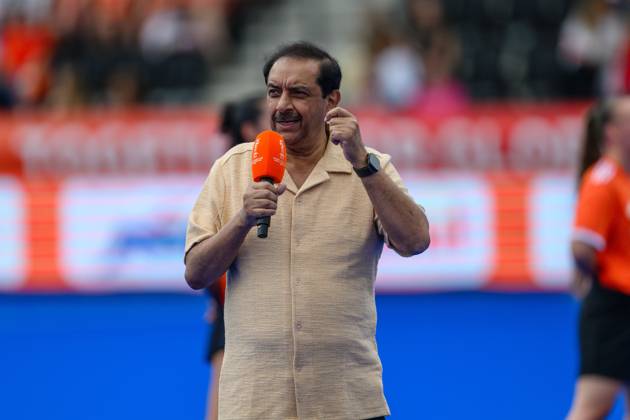 AMSTELVEEN, 15-08-2026, Wagener Stadion, FIH Hockey World Cup 2026 Women, 2026. Tayyab Ikram during the openings ceremony before the game Netherlands - Chile (women). Netherlands - Chile (women) x205739995x Copyright: