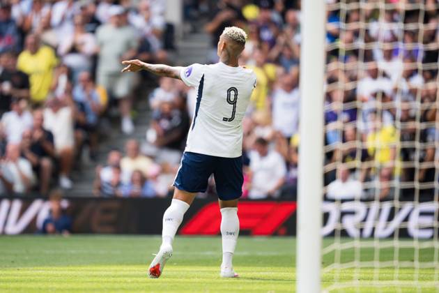 Richarlison of Tottenham Hotspur celebrates scoring his teams first goal Tottenham Hotspur vs Hoffenheim, Club Friendlies, Tottenham Hotspur Stadium, London, UK - 15 Aug 2026London Tottenham Hotspur Stadium United Kingdom  Copyright: xWiredxPhotos Shutterstockx 17084203cp