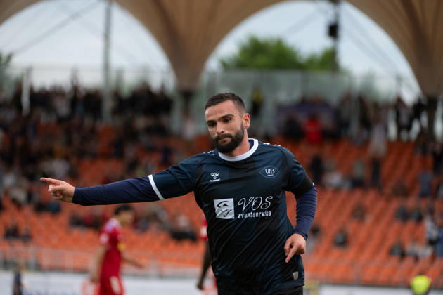 15.08.2026, GER, Fussball, Regionalliga Nord, 4.Spieltag, Saison 2026 2027, Oldenburg, Marschwegstadion, VfB Oldenburg vs FC Eintracht Norderstedt Leon DEMAJ ( VfB Oldenburg 10 )jubelt über das Tor zum 1:0 Oldenburg Marschwegstadion Niedersachsen Deutschland Copyright: xnordphotoxGmbHx xRojahnx