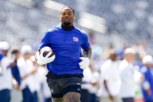 NFL, American Football Herren, USA 2026: Vikings Vs Giants AUG 15 August 15, 2026: Before the game, New York Giants wide receiver Odell Beckham Jr. (3) warms up in a NFL preseason game at MetLife Stadium in East Rutherford, NJ. The Minnesota Vikings defeated the New York Giants 13-10. Shaquan Woody Cal Media(Credit Image: Â Shaquan Woody Cal Sport Media) East Rutherford Nj USA EDITORIAL USE ONLY Copyright: xx ZUMA-20260815_faf_c04_107.jpg ShaquanxWoodyx csmphotothree511908