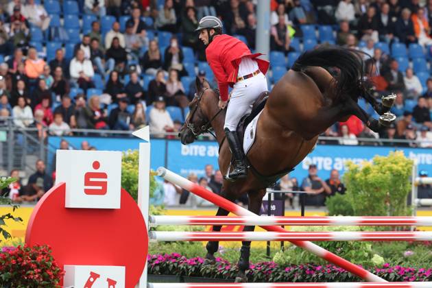 Richard Vogel (GER, Deutschland) mit Pferd United Touch S, aktueller Europameister und Sieger des Rolex Grand Prix von Aachen 2026 (CHIO Aachen) mit 1 Fehler im Zeitspringen , Springen, FEI Jumping World Championship, WM, Weltmeisterschaft , Turkish Airlines-Prize, Einzel und Teamwertung, Jumping , AACHEN - FEI World Championships 2026, Weltfest des Pferdesports, Reitsport Weltmeisterschaft 2026, Aachen 2026, Welcome Home 2026, Aachener Soers, 11. bis 23. August 2026, Reitsport, 19.08.2026, Aachen Aachener Soers Deutschland