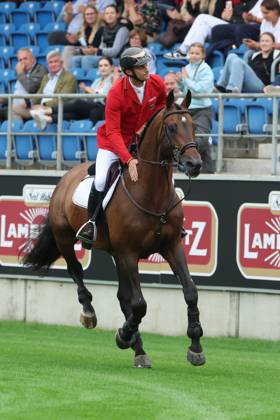 Richard Vogel (GER, Deutschland) mit Pferd United Touch S, aktueller Europameister und Sieger des Rolex Grand Prix von Aachen 2026 (CHIO Aachen) mit 1 Fehler im Zeitspringen, Enttäuschung, Emotion , Springen, FEI Jumping World Championship, WM, Weltmeisterschaft , Turkish Airlines-Prize, Einzel und Teamwertung, Jumping , AACHEN - FEI World Championships 2026, Weltfest des Pferdesports, Reitsport Weltmeisterschaft 2026, Aachen 2026, Welcome Home 2026, Aachener Soers, 11. bis 23. August 2026, Reitsport, 19.08.2026, Aachen Aachener Soers Deutschland