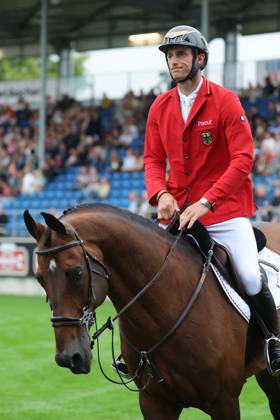 Richard Vogel (GER, Deutschland) mit Pferd United Touch S, aktueller Europameister und Sieger des Rolex Grand Prix von Aachen 2026 (CHIO Aachen) mit 1 Fehler im Zeitspringen, Enttäuschung, Emotion , Springen, FEI Jumping World Championship, WM, Weltmeisterschaft , Turkish Airlines-Prize, Einzel und Teamwertung, Jumping , AACHEN - FEI World Championships 2026, Weltfest des Pferdesports, Reitsport Weltmeisterschaft 2026, Aachen 2026, Welcome Home 2026, Aachener Soers, 11. bis 23. August 2026, Reitsport, 19.08.2026, Aachen Aachener Soers Deutschland