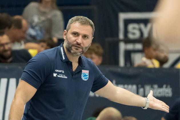 Vladimir Jovanovic (MBC, Head Coach), Syntainics MBC vs. Basketball Löwen Braunschweig, Testspiel, Saisonvorbereitung, Basketball, Bundesliga, Maenner, Saison 2026 27, 19.08.2026. Weißenfels Stadthalle Sachsen-Anhalt Deutschland
