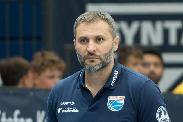 Vladimir Jovanovic (MBC, Head Coach), Syntainics MBC vs. Basketball Löwen Braunschweig, Testspiel, Saisonvorbereitung, Basketball, Bundesliga, Maenner, Saison 2026 27, 19.08.2026. Weißenfels Stadthalle Sachsen-Anhalt Deutschland