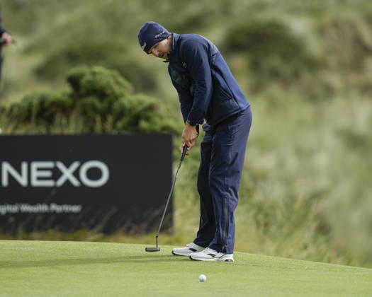 BALMEDIE, SCOTLAND - AUG 20: Yannik Paul (GER) putts on the twelfth green during Round 1 at the 2026 Nexo Championship at the Trump International Golf Links, Balmedie on August 20, 2026 in Aberdeenshire, Scotland The 2026 Nexo Championship
